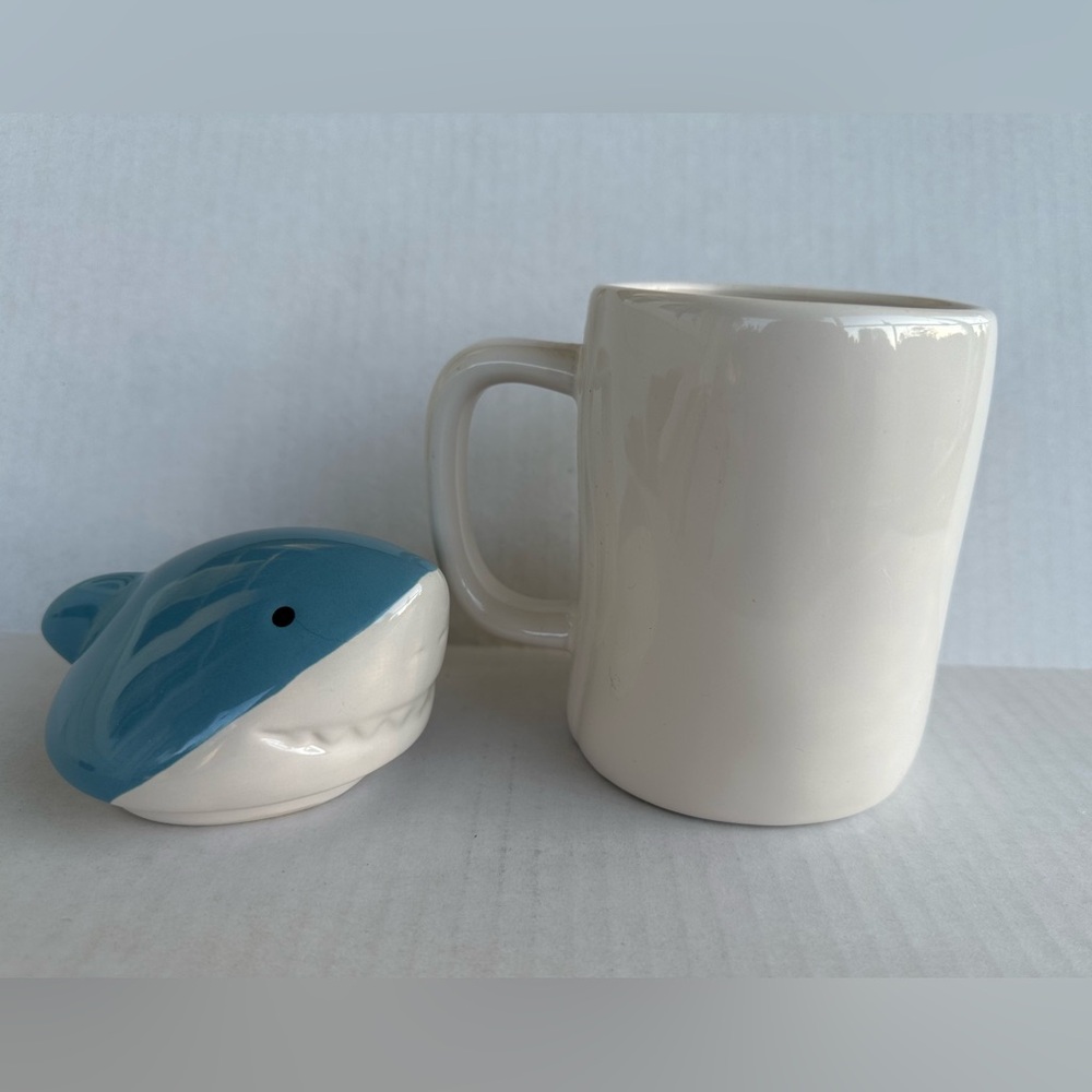 Rae Dunn “Baby Shark” Ceramic Mug With a Shark Topper Lid - Picture 7 of 13